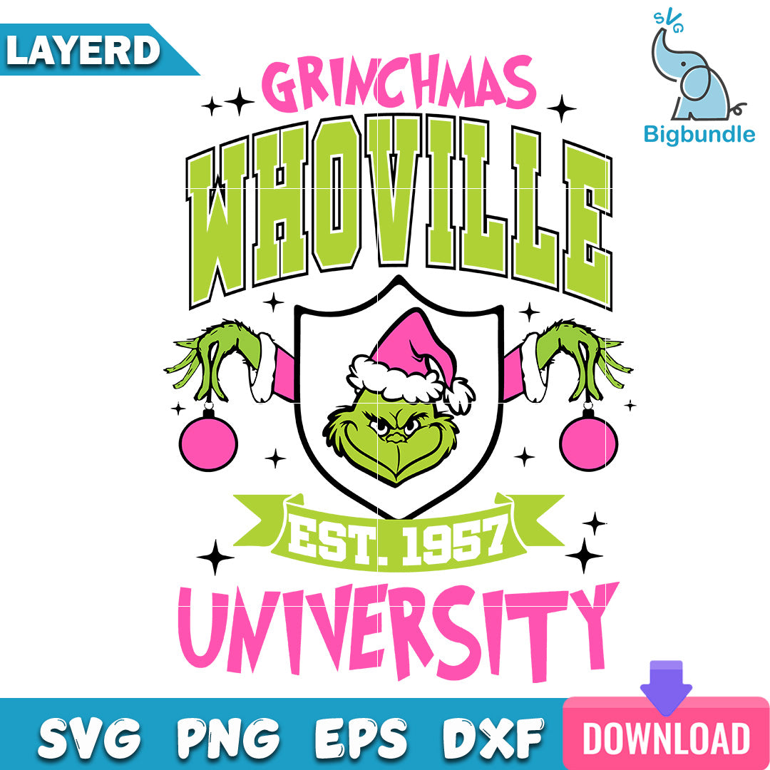Grinchmas Whoville Est 1957 University SVG