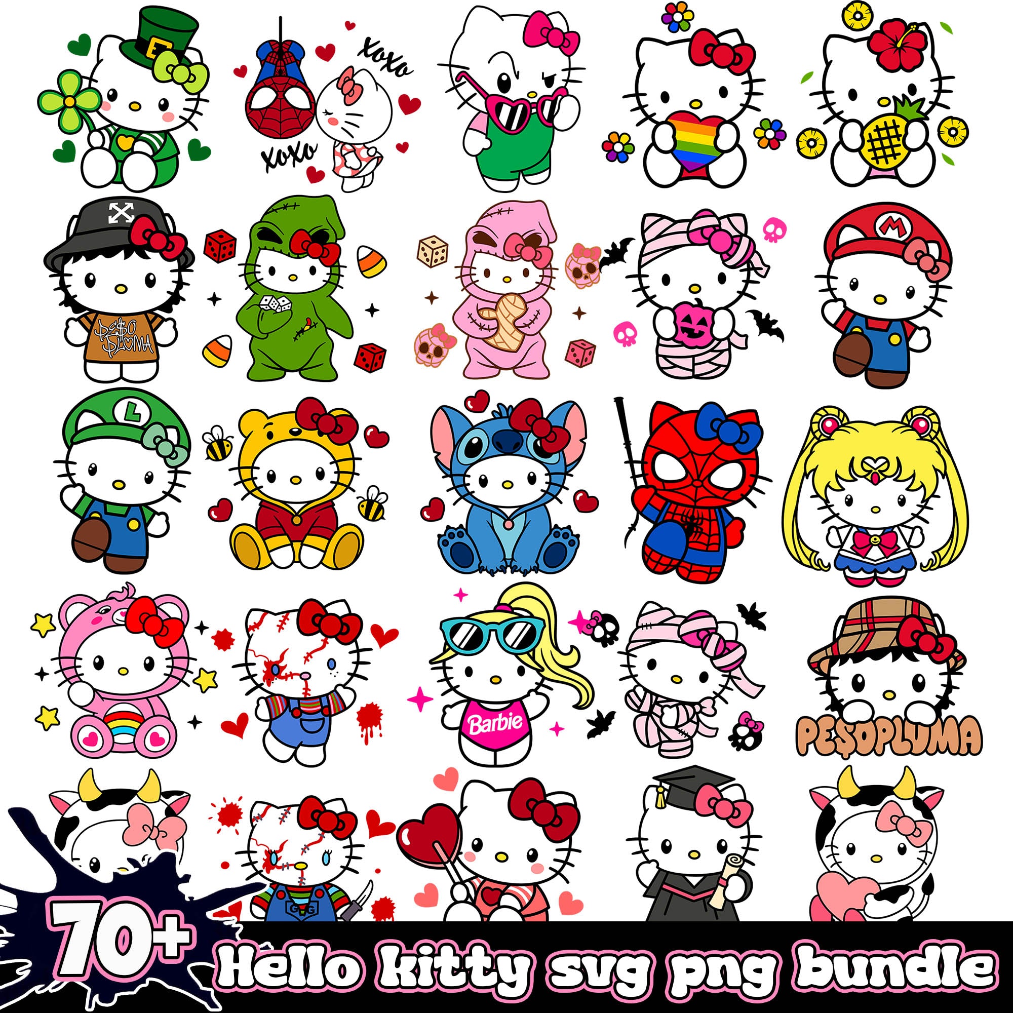 Hello kitty cartoon svg bundle, 70+ file hello kitty svg
