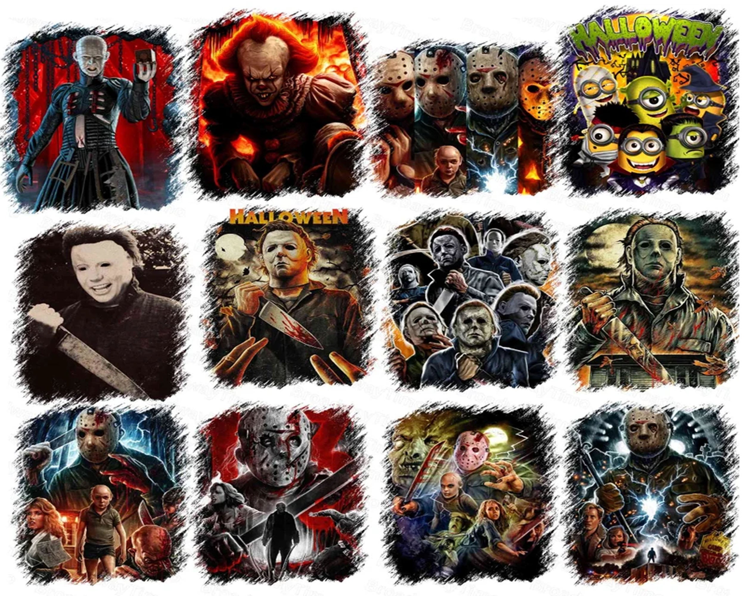 Horror Characters Bundle PNG , 30 Designs Horror Movie Png