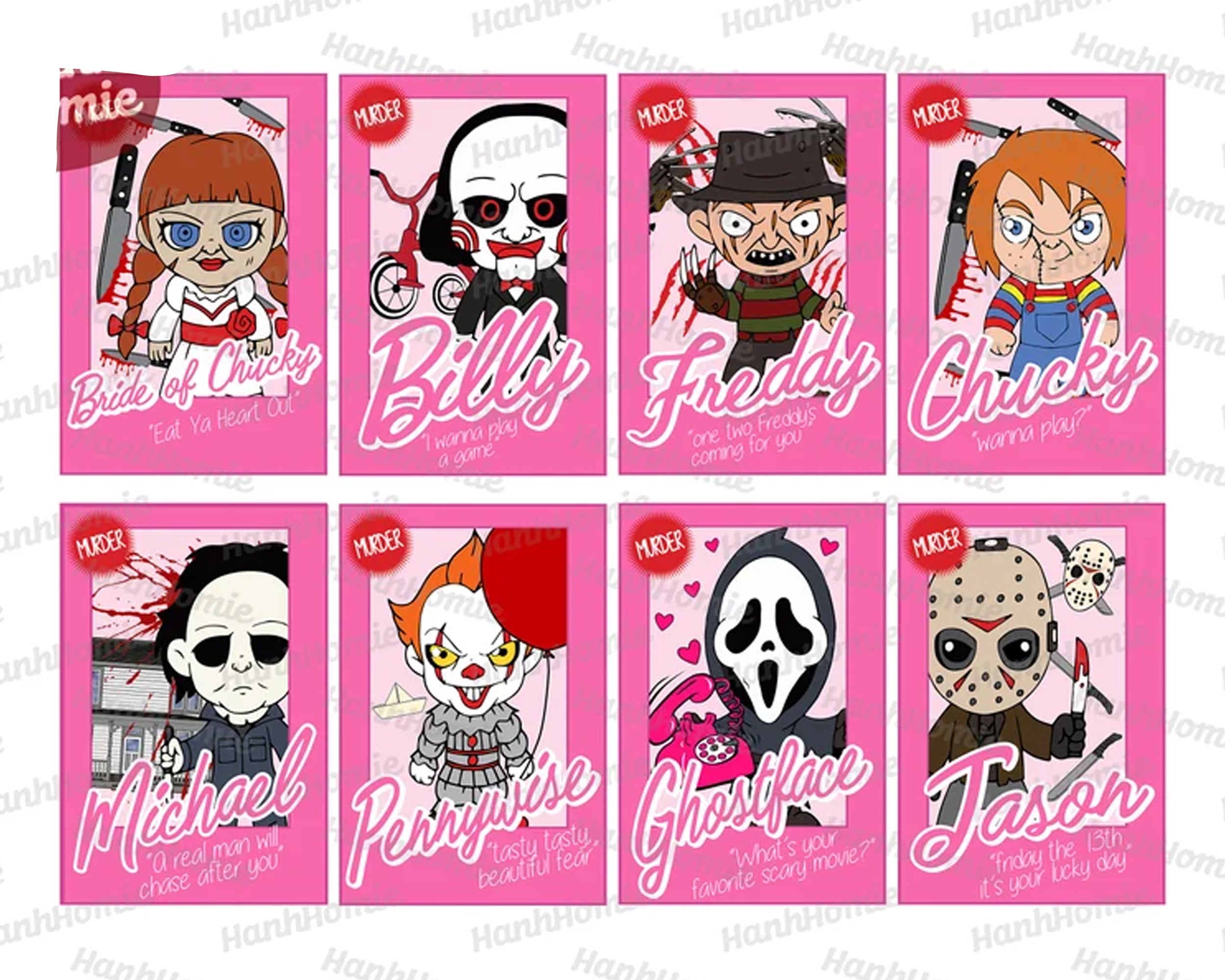 New chibi Horror Dolls PNG Set - Horror Characters PNG