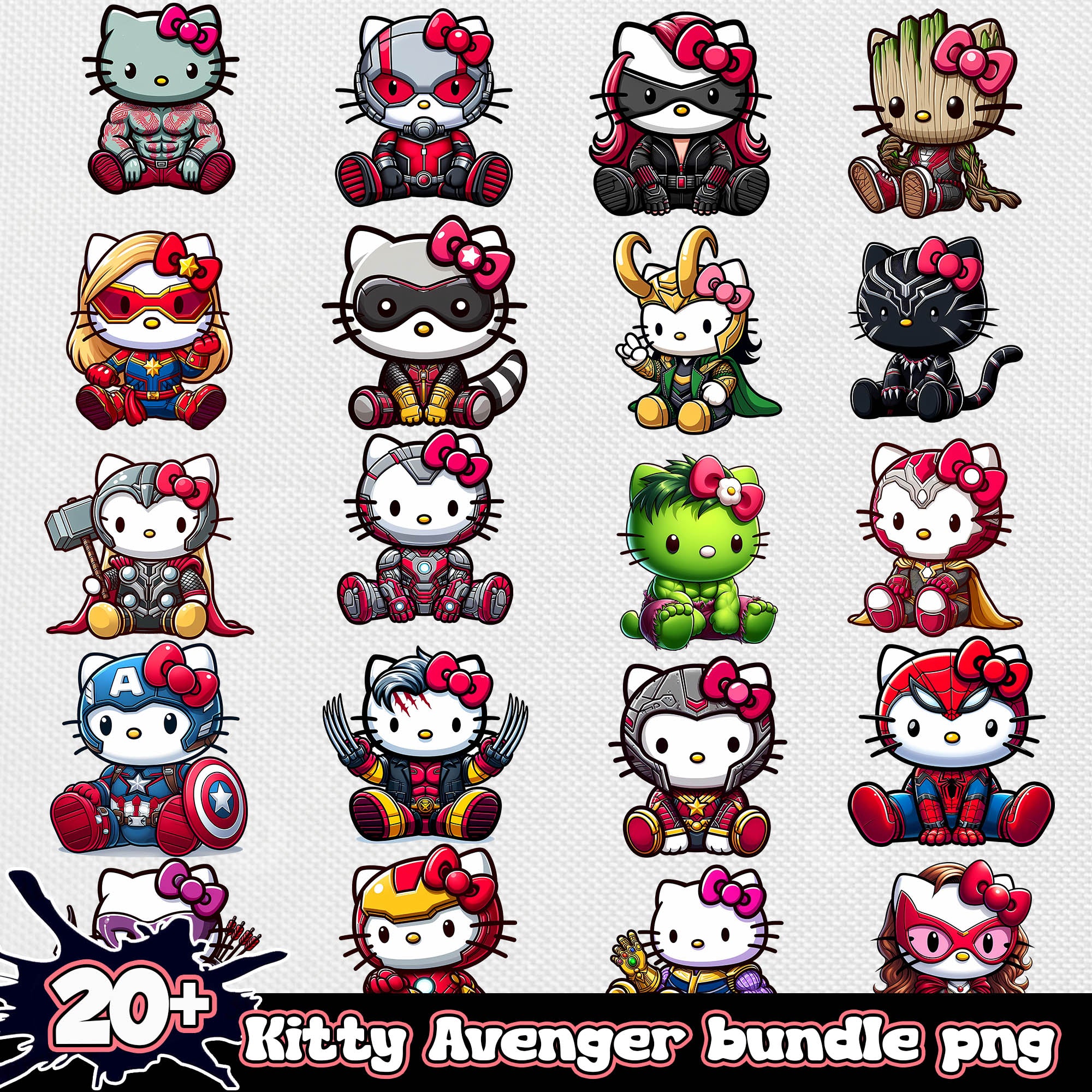 Hello kitty avenger png bundle