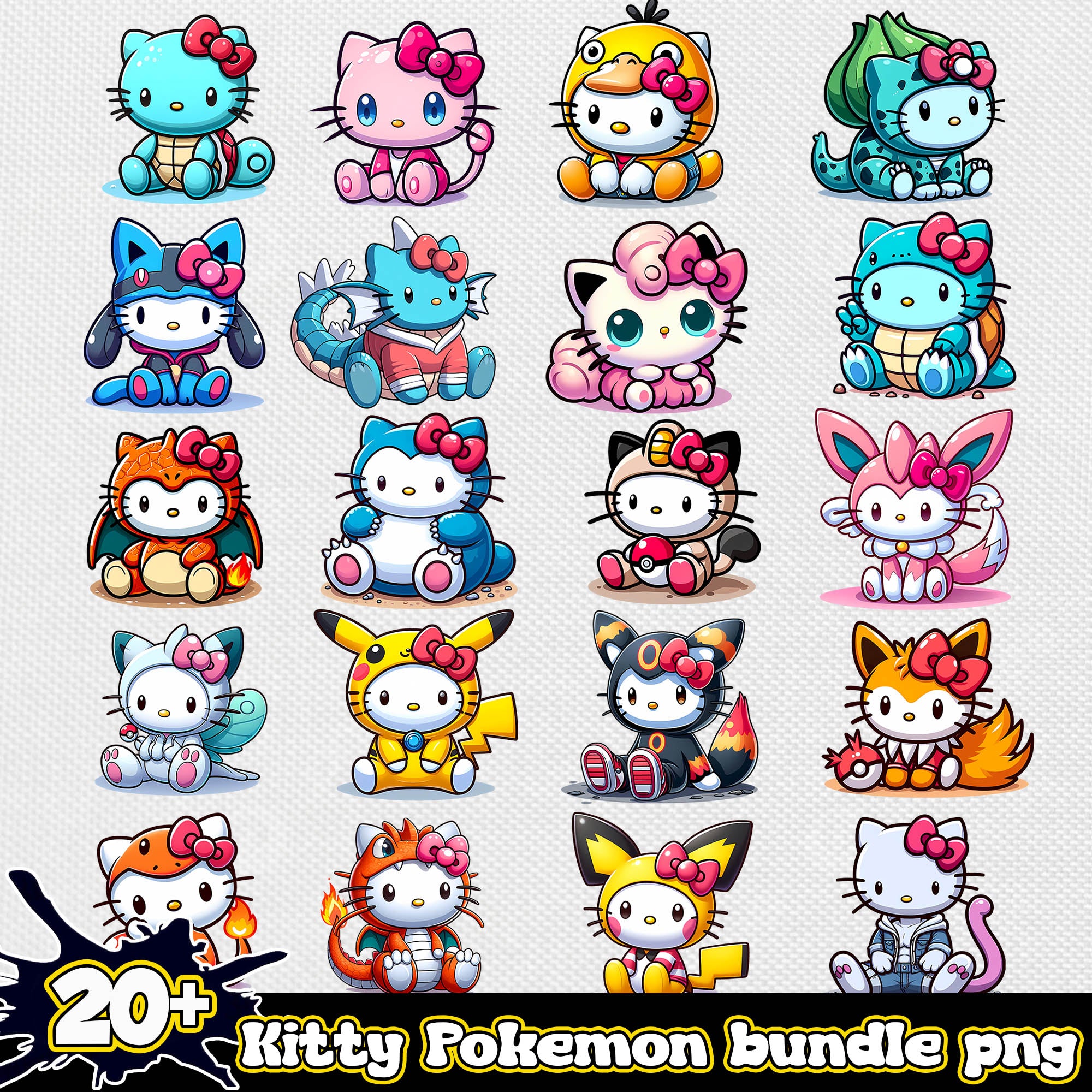 Hello kitty pokemon png bundle