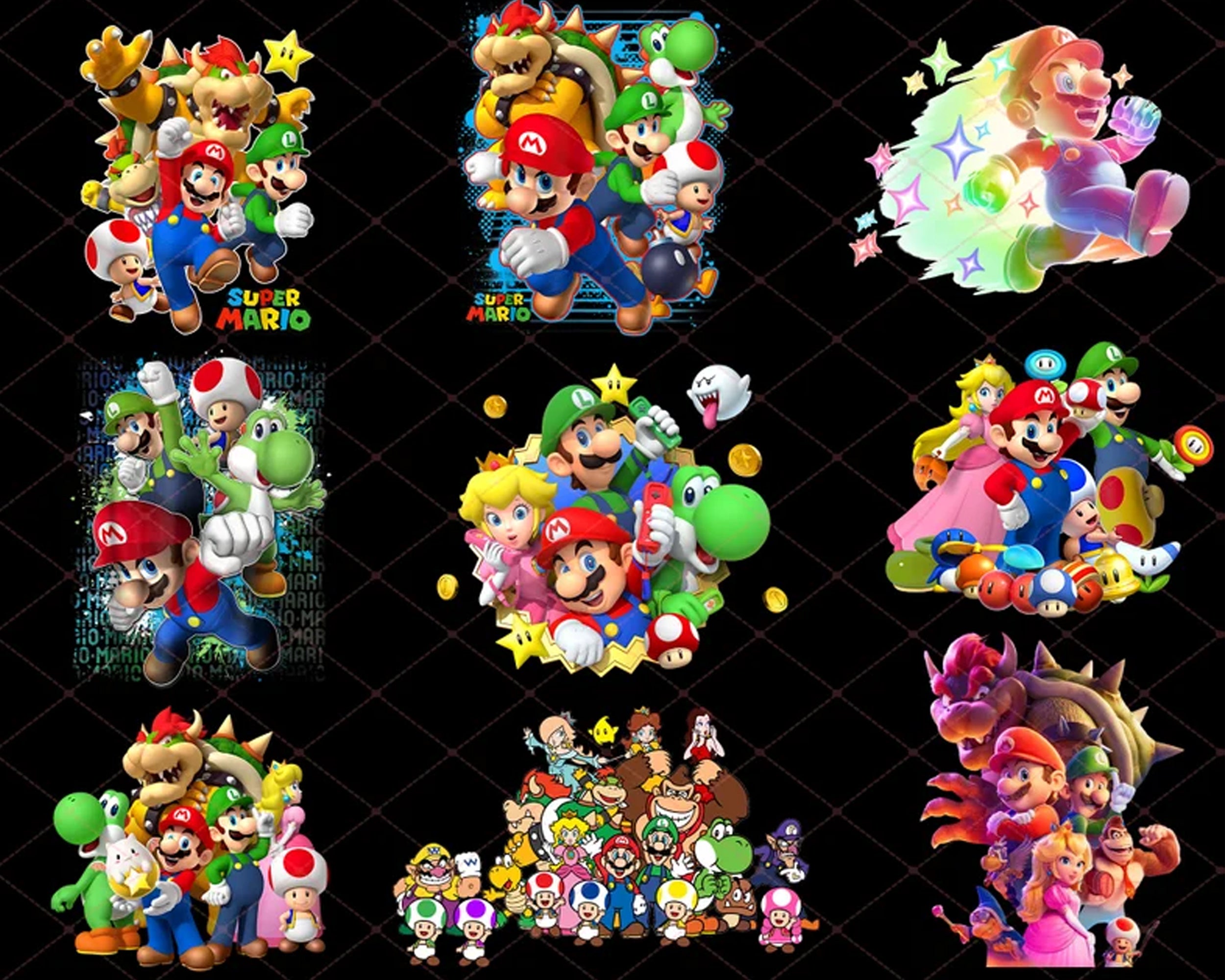 Super Mario PNG Bundle, Mario Clipart Bundle, Super Mario Bros PNG