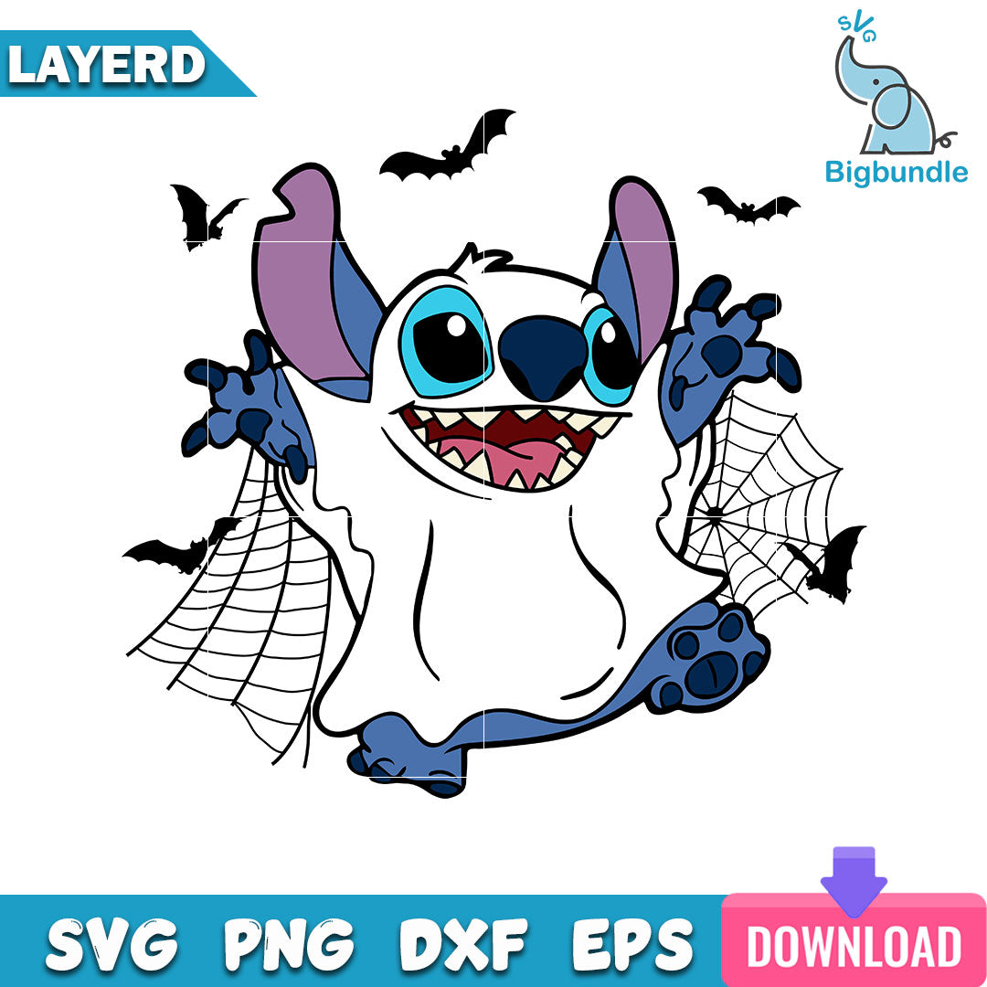 Stitch Ghost Svg, Stitch Halloween Svg, SG260723102