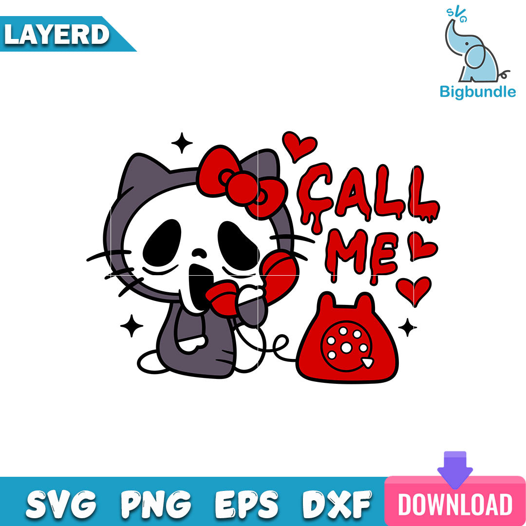 Call Me Scream Hello Kitty Svg, Scream Hello Kitty Svg, SG19062358