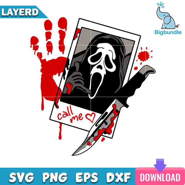 Ghostface Scream Movie Halloween SVG for Craft Machines Cricut