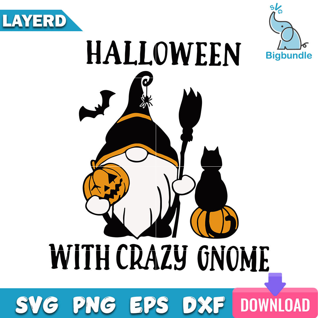 Halloween With Crazy Gnome Svg, Halloween Svg, SG13072393