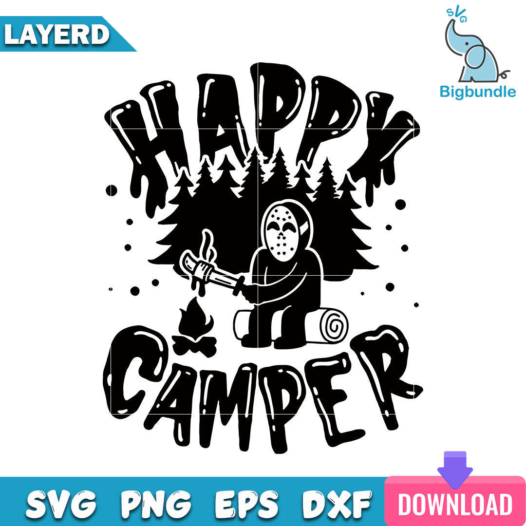 Happy Camper Jason Voorhees Halloween Svg, Halloween Svg, SG13072394