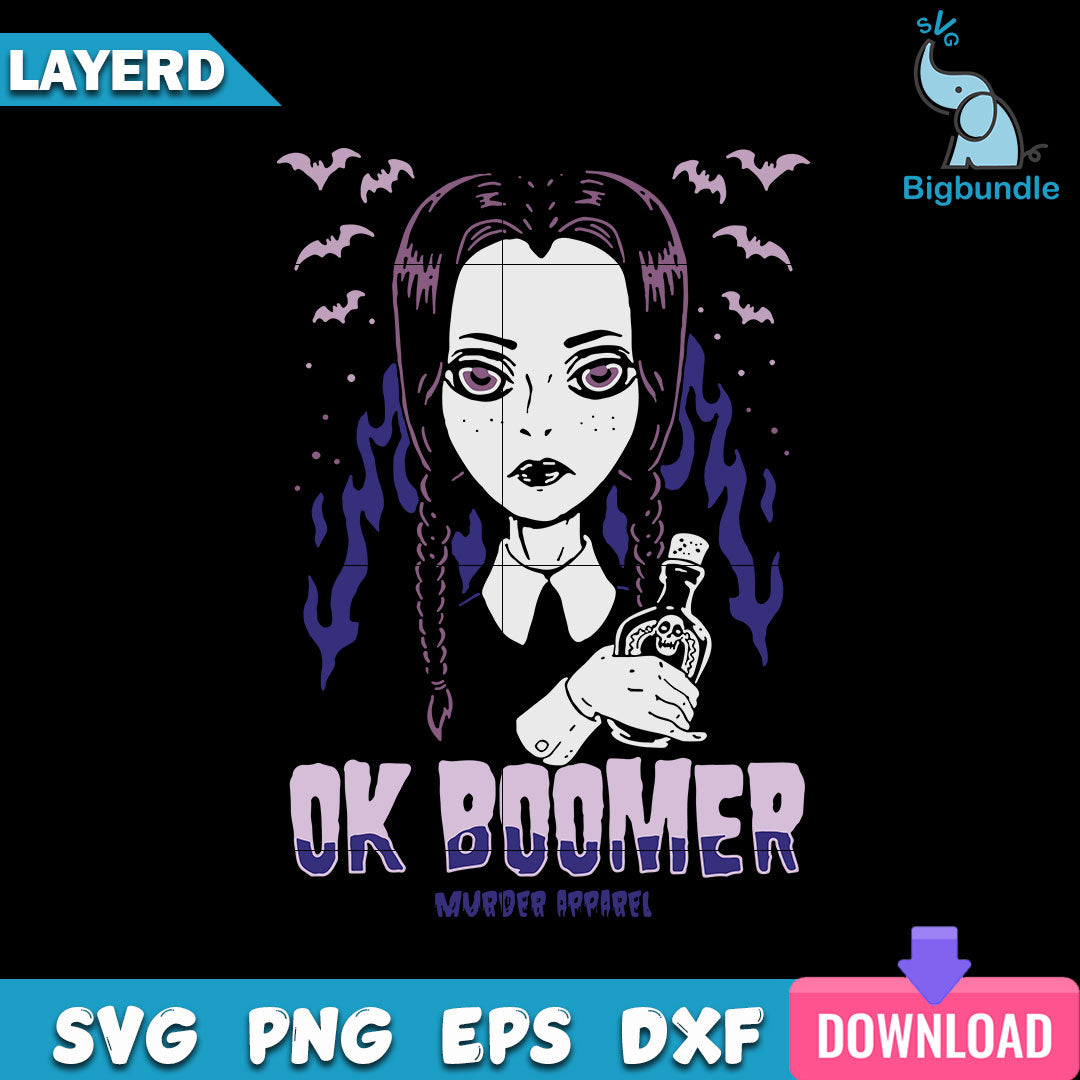 Ok Boomer Goth Girl Millennial Svg, Halloween Svg, SG14072346