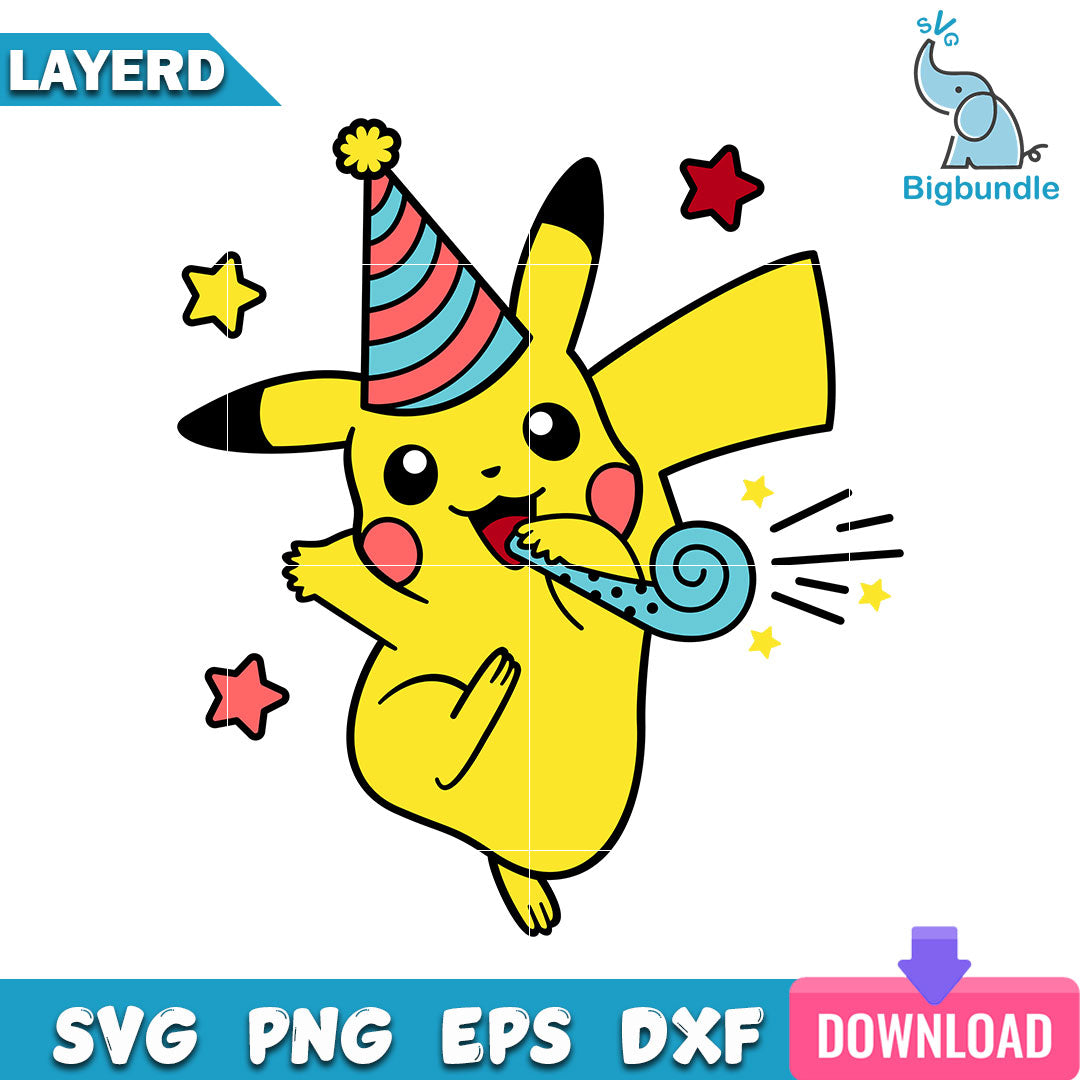 Pikachu Birthday Svg, Pikachu Svg, Pokemon Svg, SG19062372