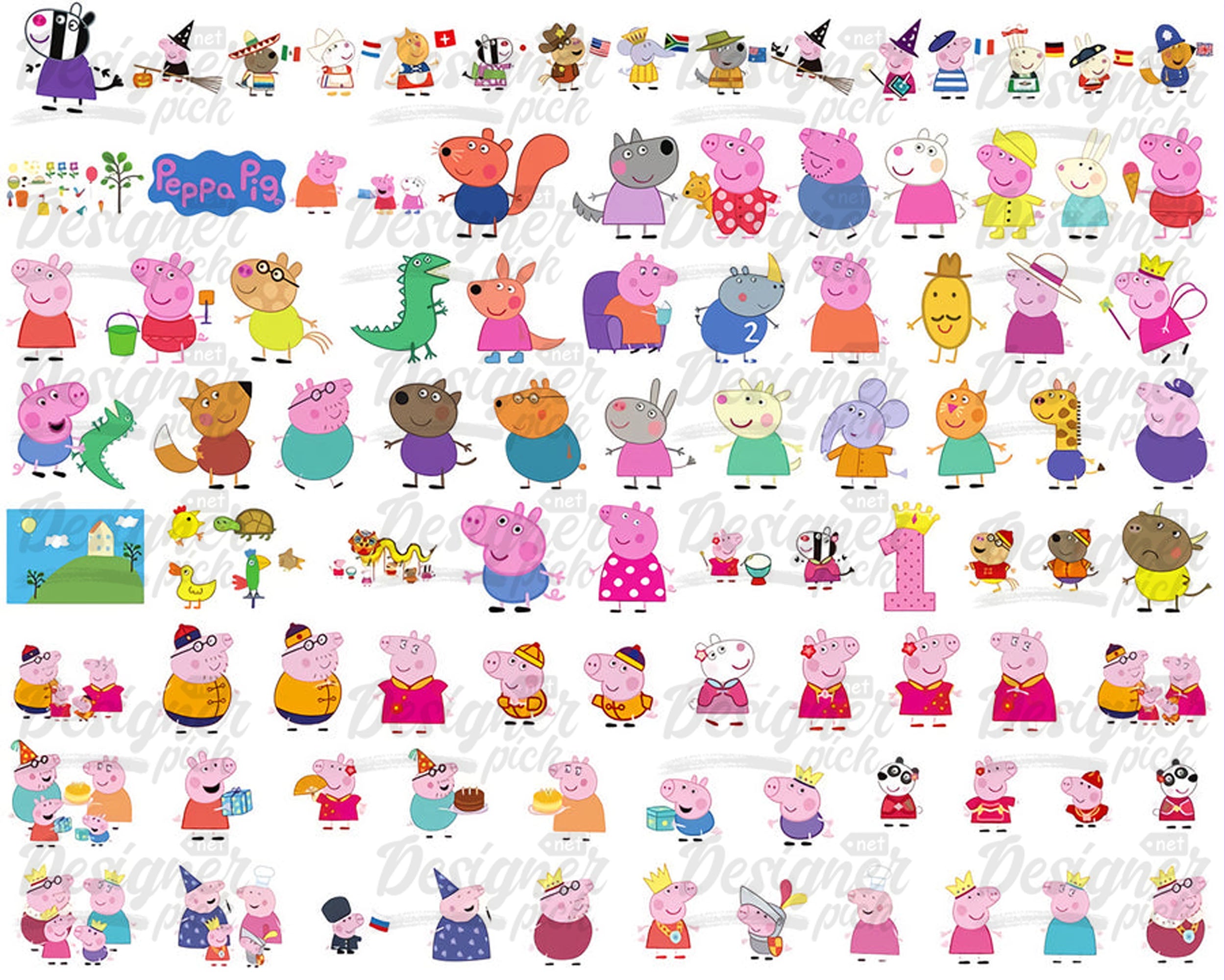 1400+ Peppa Pig Svg bundle  - Instant Download