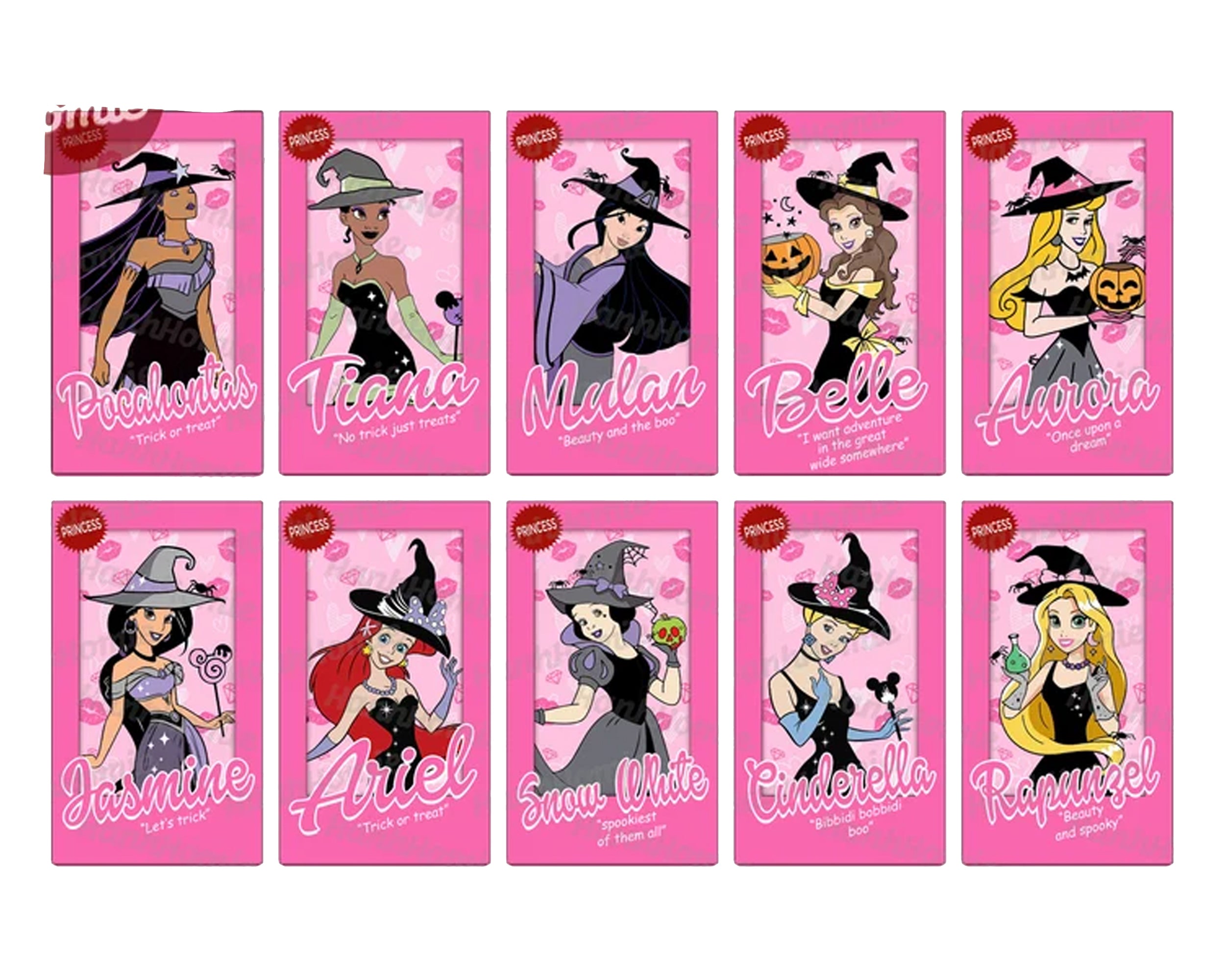Bundle 10 Halloween Princess Png, Trick Or Treat Png, Heart Princess Dolls PNG