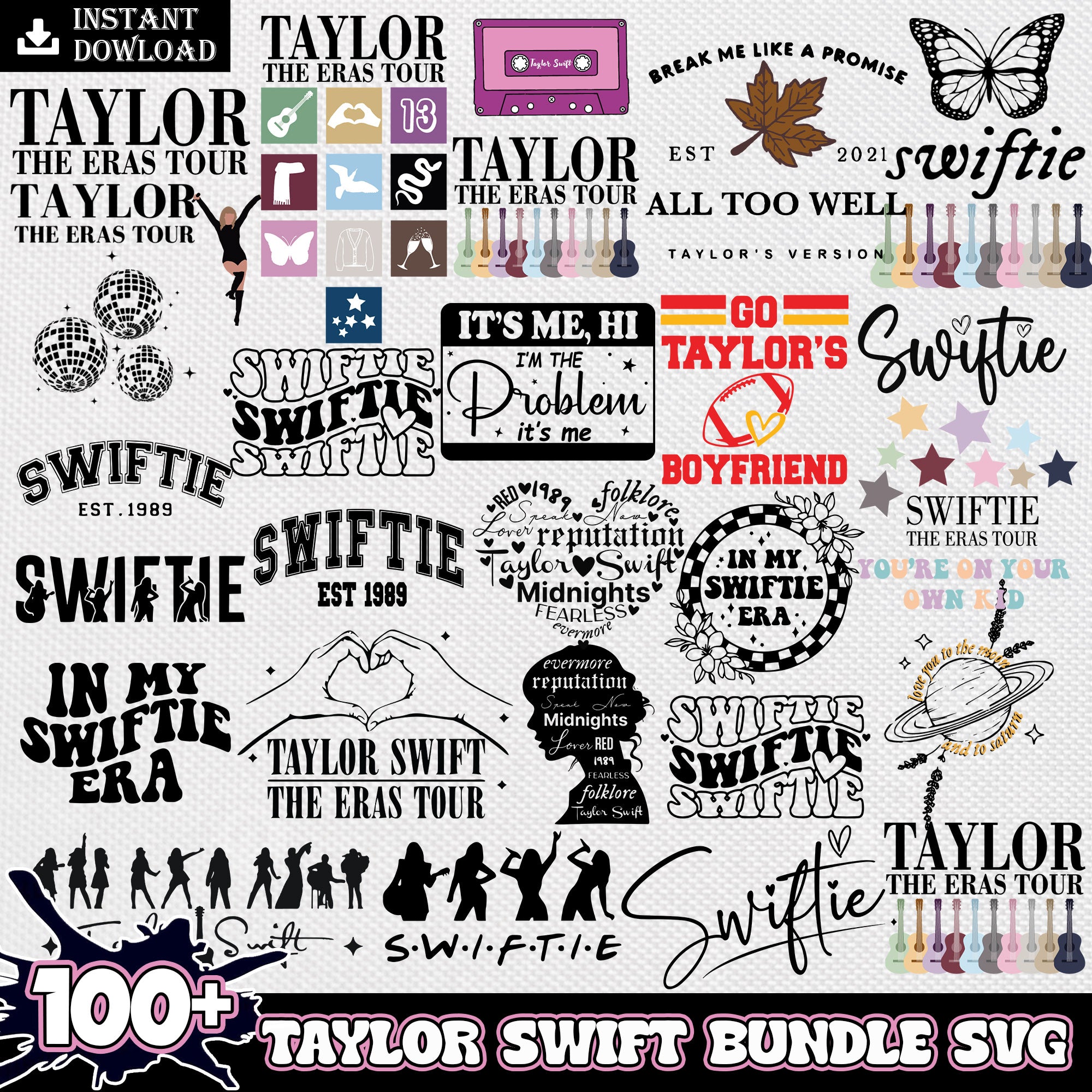 Taylor swift bundle layered svg