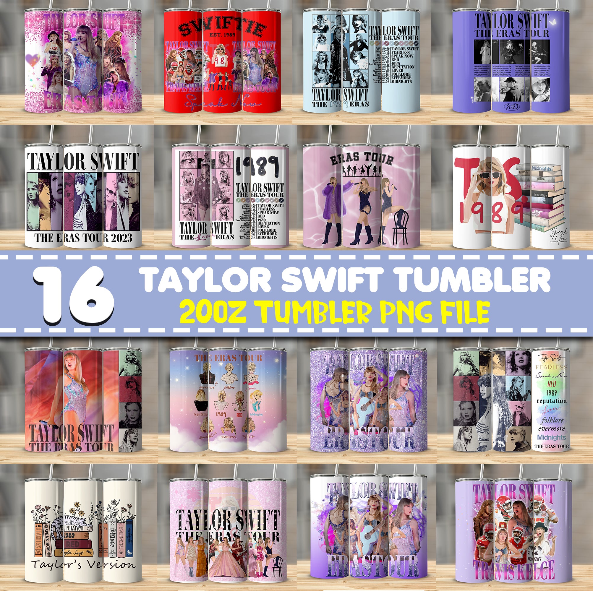 Taylor Swift The Erars Tour tumbler 20oz bundle png