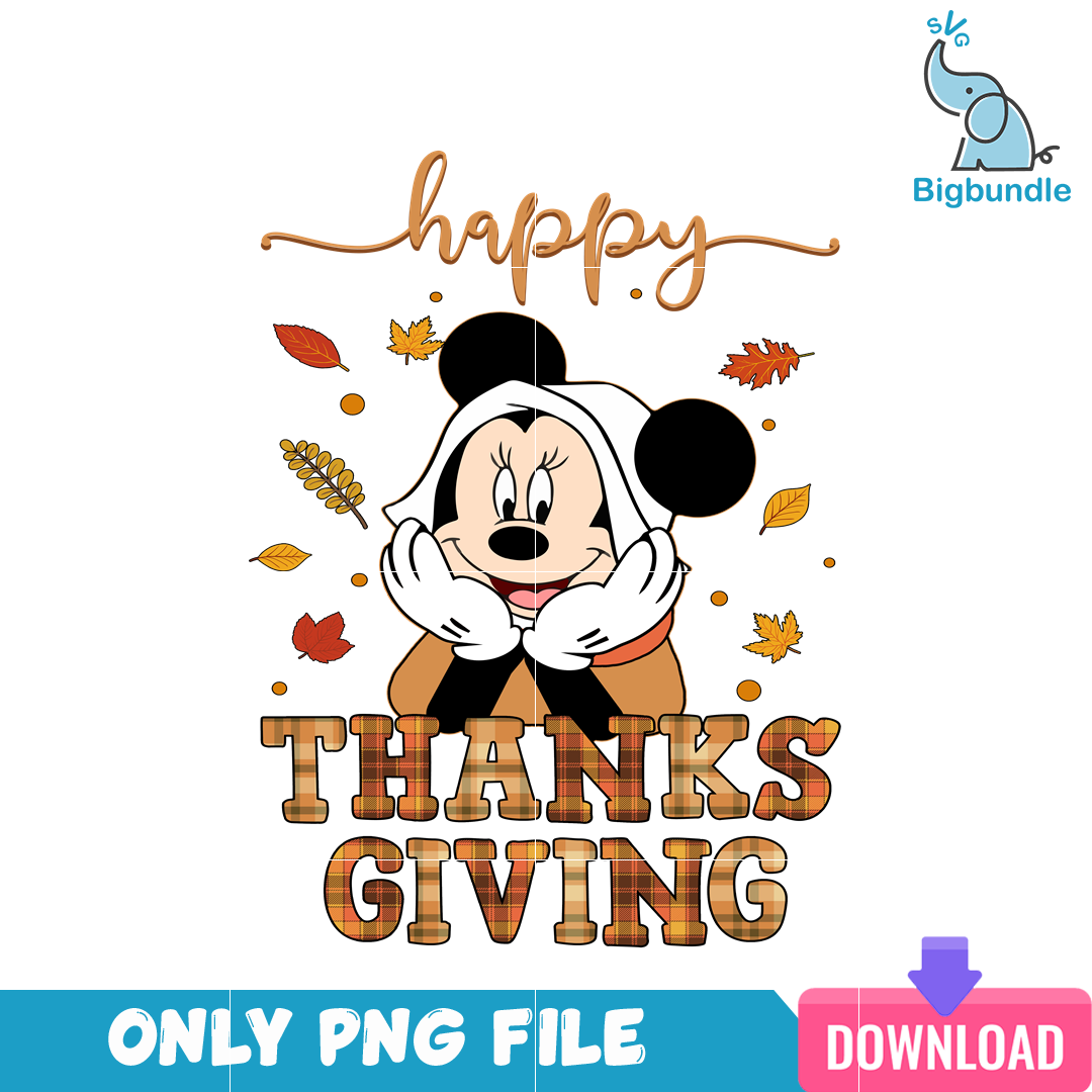 Happy Mickey Mouse Thanksgiving PNG, Thanksgiving Holiday PNG