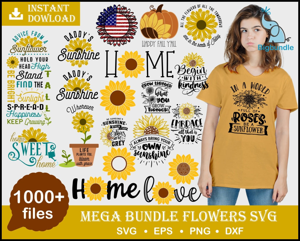 1000+ Flowers Svg Bundle Sun Bundle