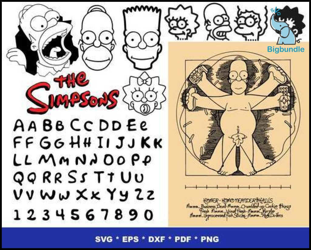 1000+ Simpsons Bundle Svg Digtial File Svg
