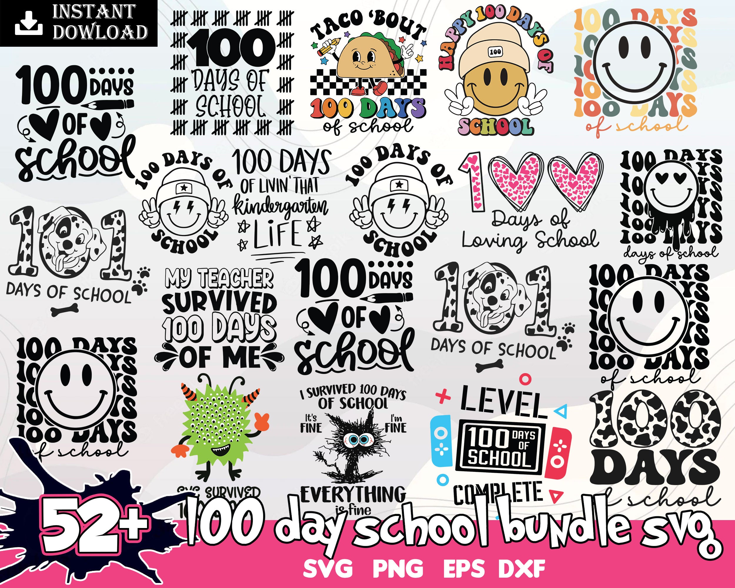 52+ 100 Days of School quotes svg, Happy 100 Days of School Svg, Back to School Svg png eps dxf, Teacher School Svg