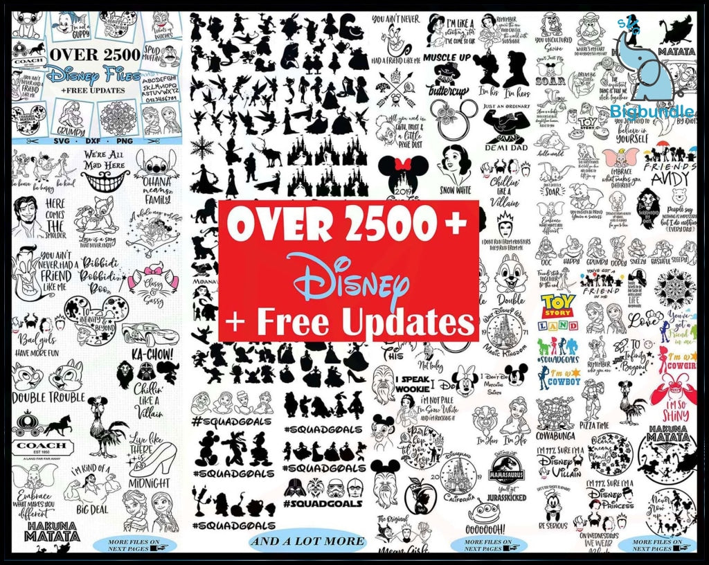 100k+ Mega bundle Disney designs, Fun Disney bundle, Disney svg bundle, Big bundle SVG and for cricut files, Clipart Svg