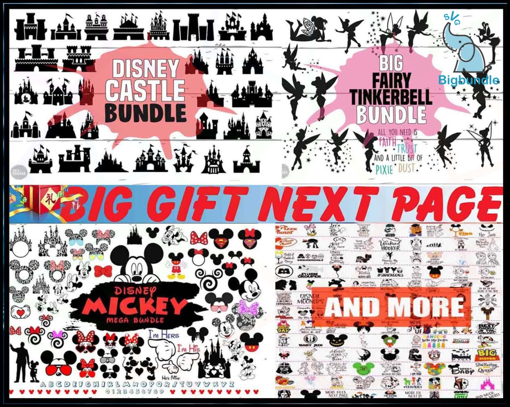 102k+ Mega bundle Disney designs, Fun Disney bundle, Disney svg bundle, Big bundle SVG and for cricut files, Clipart Svg