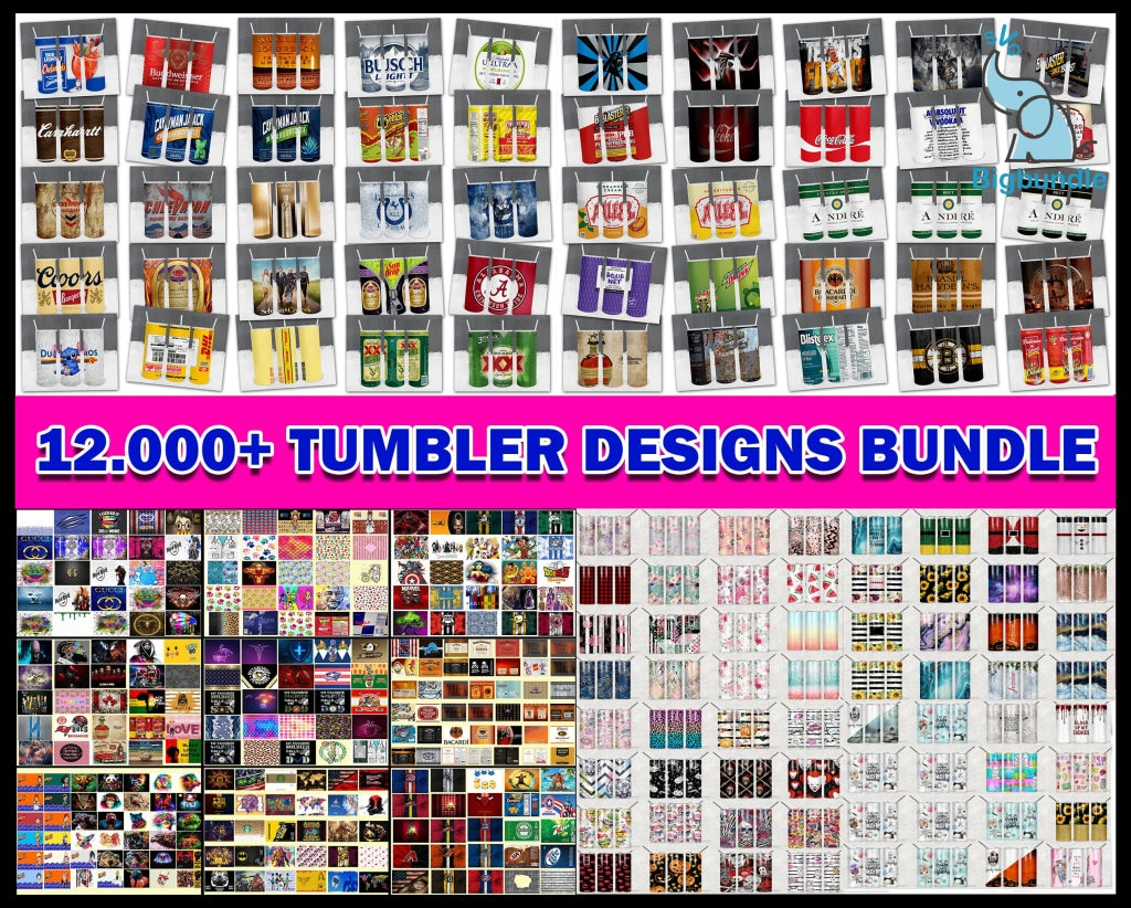 12.000+ Tumbler Designs Bundle PNG High Quality, Designs 20 oz sublimation, Bundle Design Template for Sublimation