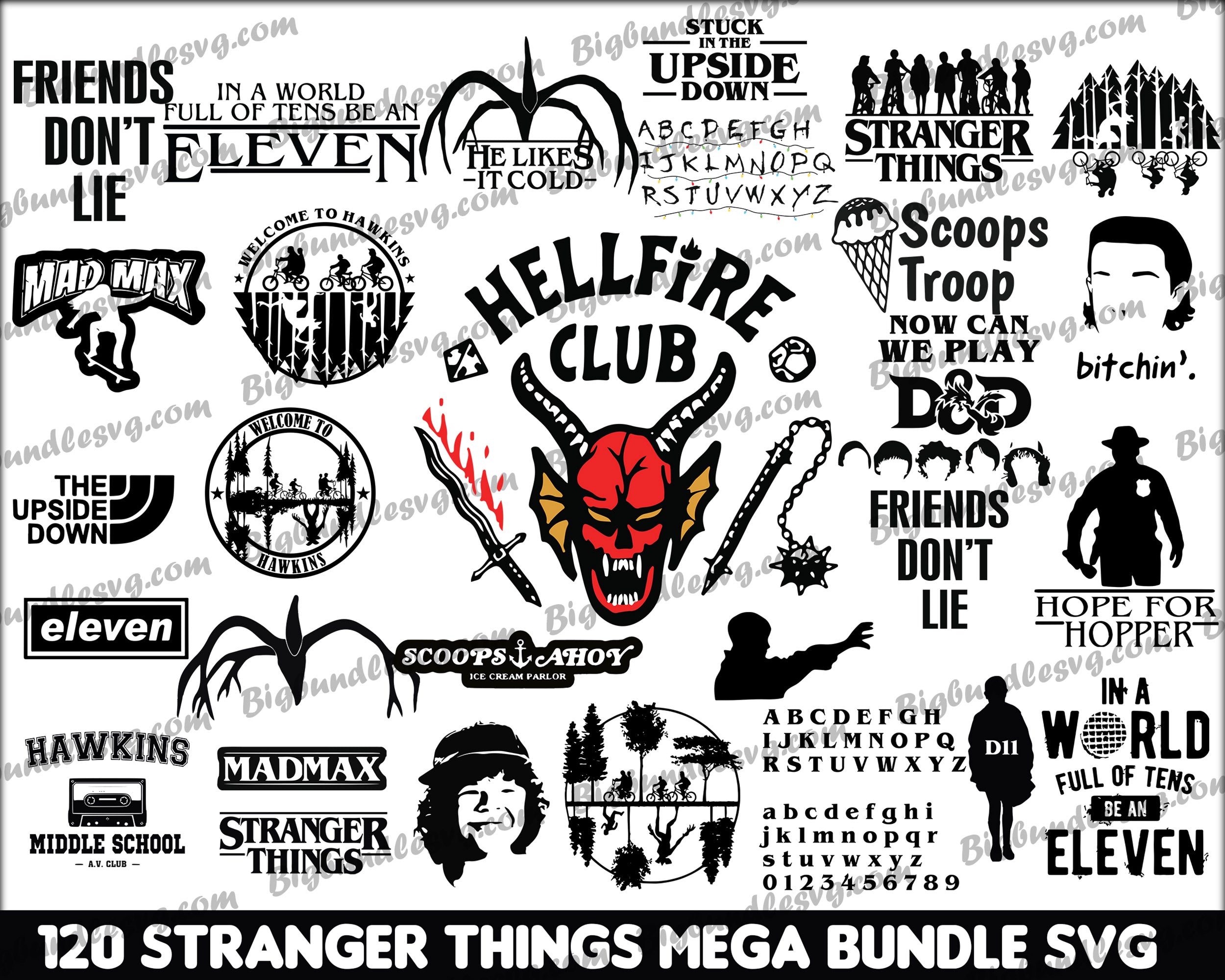625+ Stranger Things SVG Bundle, Hellfire Club Svg - Digital download