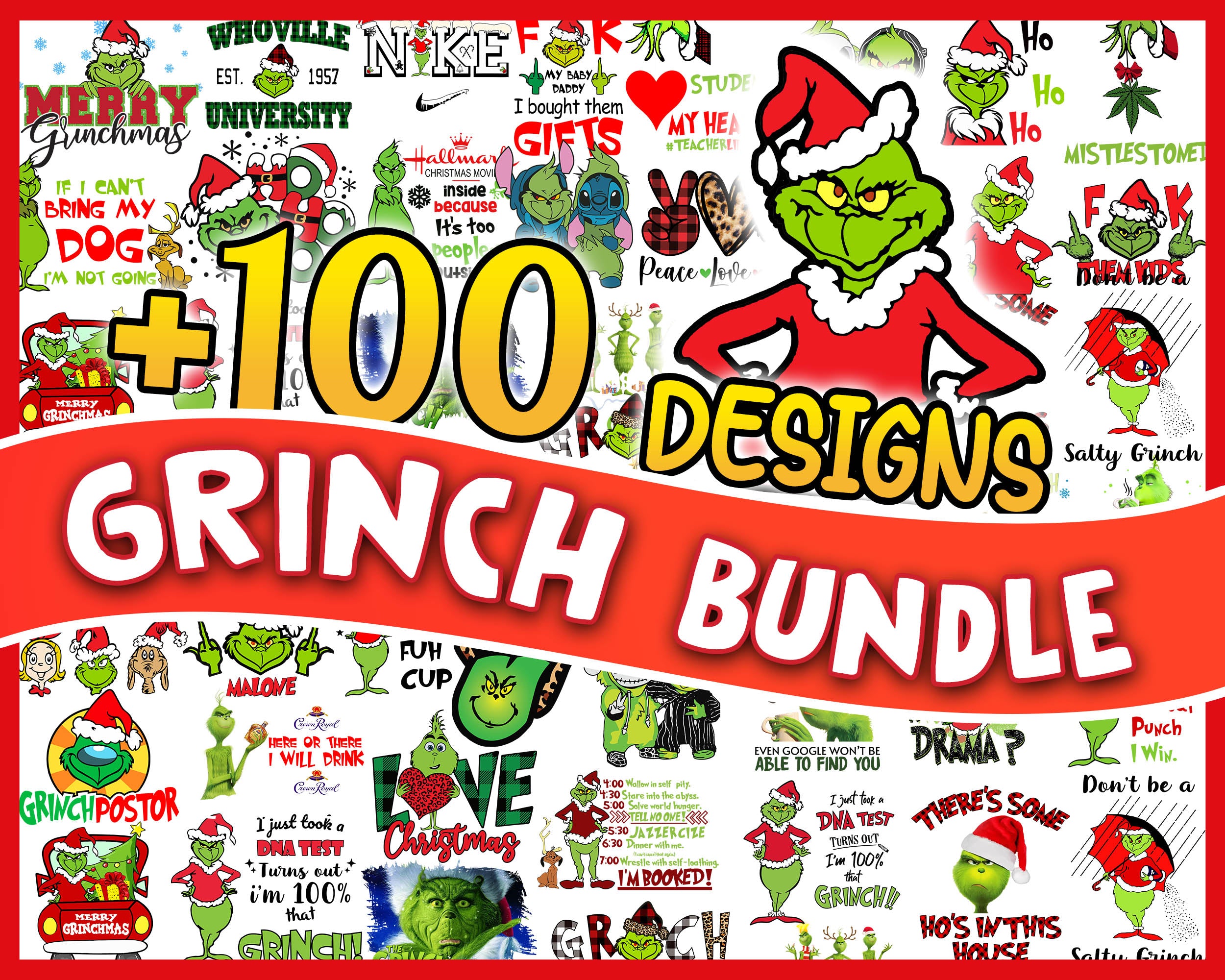 100+ Grinch Bundle SVG, Grinch SVG, Grinchmas Cutting Image, Christmas Grinch svg, png, eps, dxf