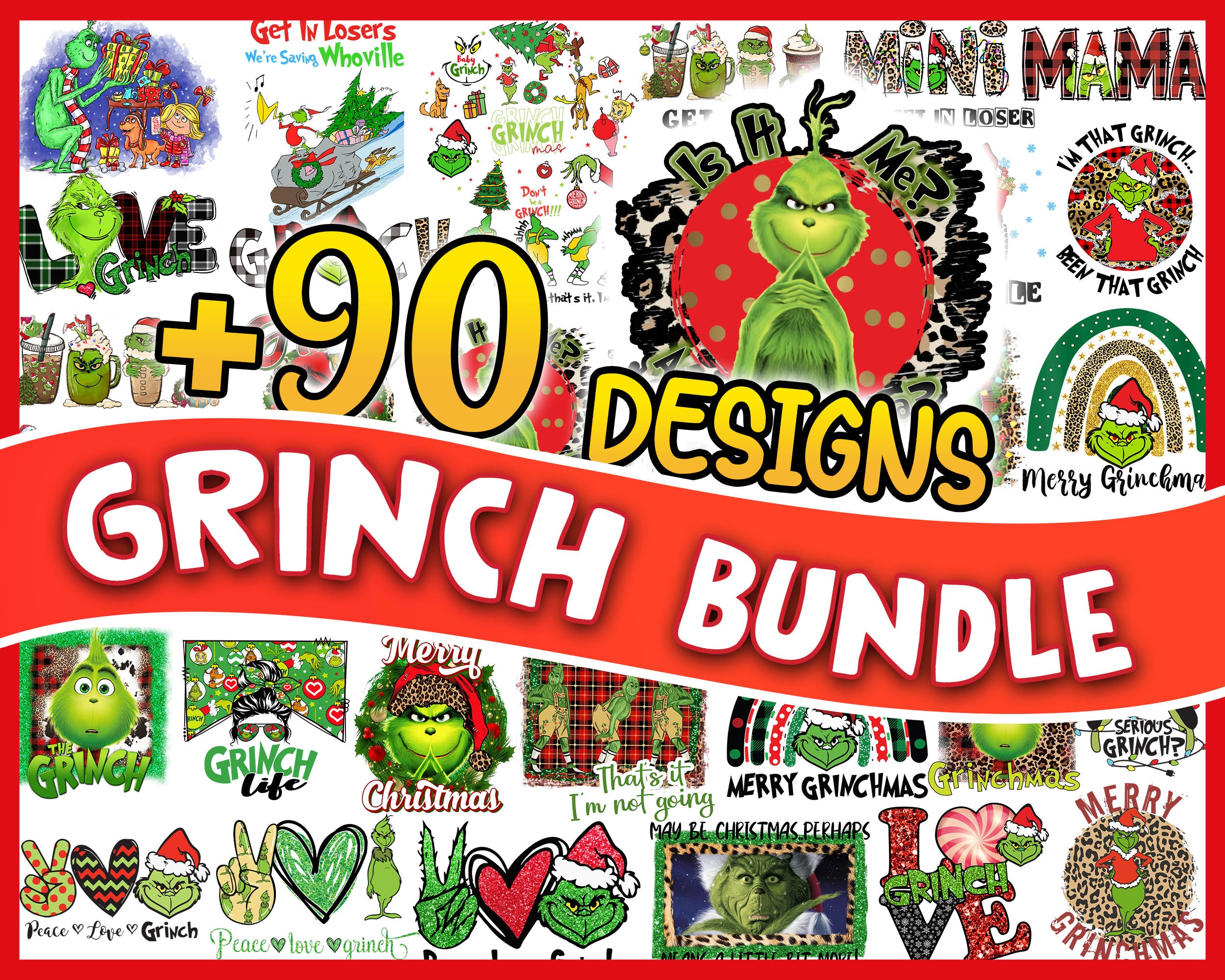 90+ Grinch Bundle SVG, Grinch SVG, Grinchmas Cutting Image, Christmas Grinch svg, png, eps, dxf  CRM24112203