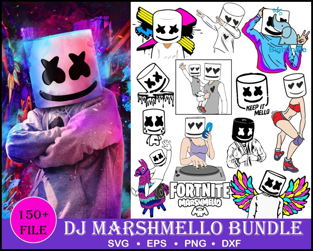150+ DJ Marshmello SVG Bundle 3.0