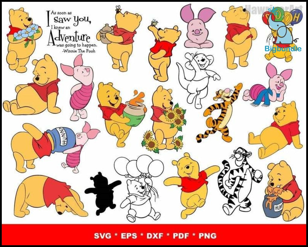 1500+ Winnie The Pooh Svg Mega Bundle 1.0