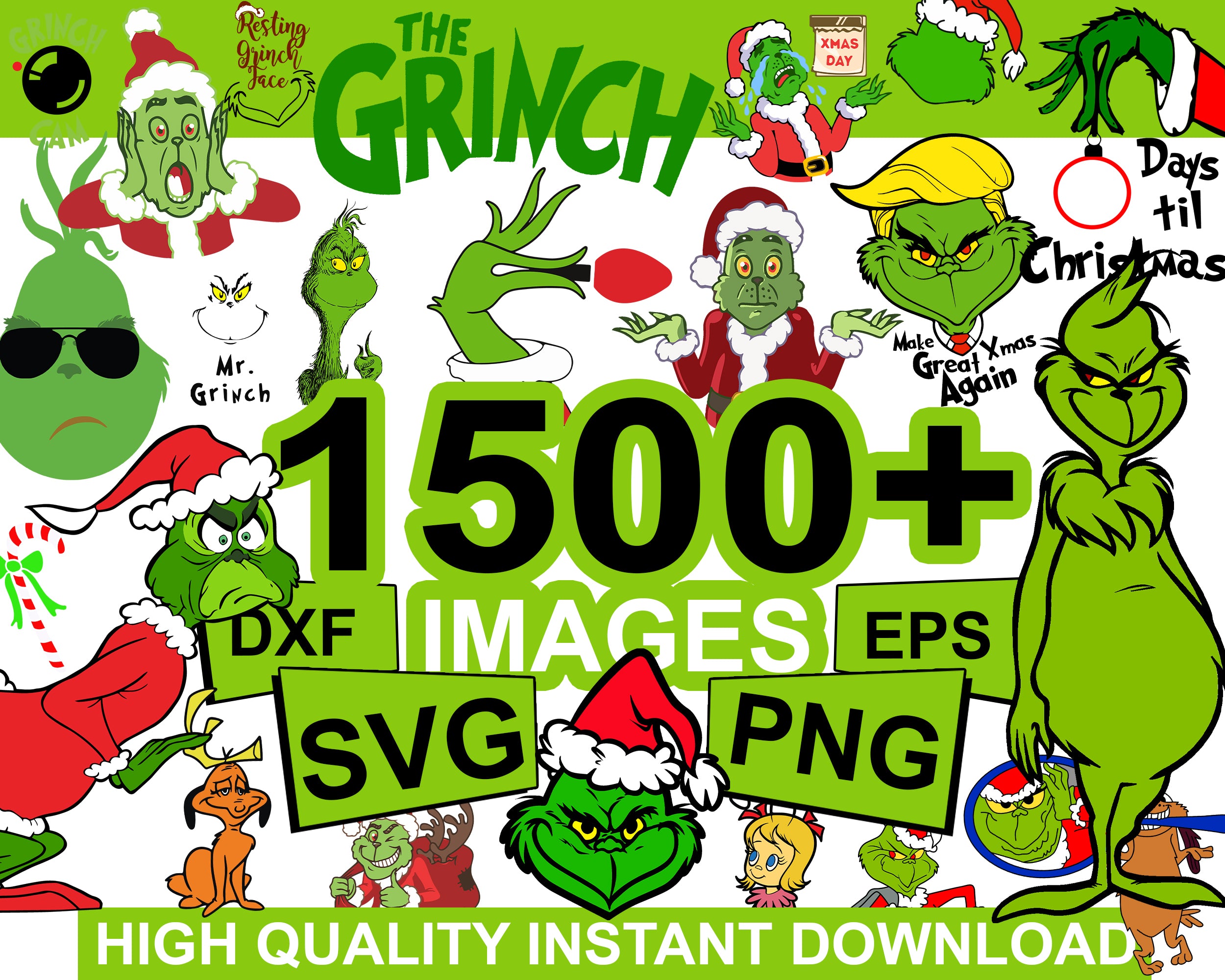 1500+ Grinch Bundle SVG, Grinch SVG, Grinch Cutting Image, Christmas Grinch svg