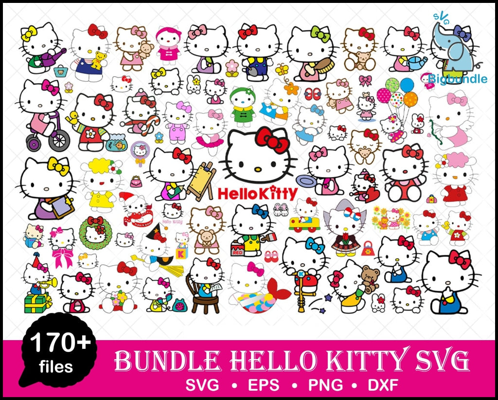 170+ Hello Kitty Bundle Svg Kitty Eps Png Dxf Svg