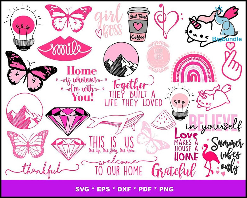 Love Pink, Love Pink SVG Bundle, Love Pink Clip Art Bundle, Love Pink, Pink  Nation, Love Pink Dog, svg, svg, png, dxf, eps