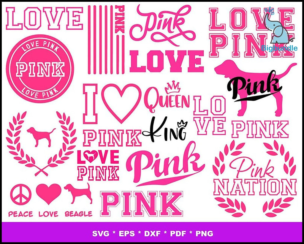1700+ LOVE PINK BUNDLE SVG, PNG, EPS, DXF FOR PRINT AND CRICUT