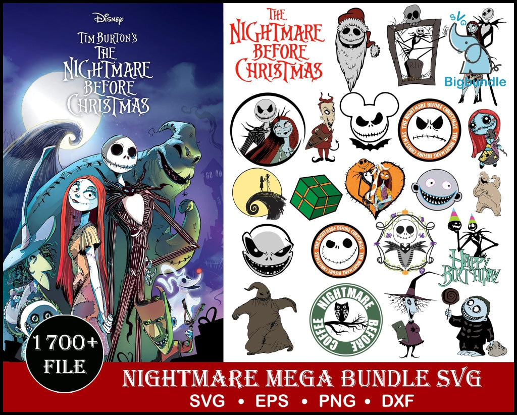 1700+ Nightmare Before Christmas SVG Mega Bundle 5.0