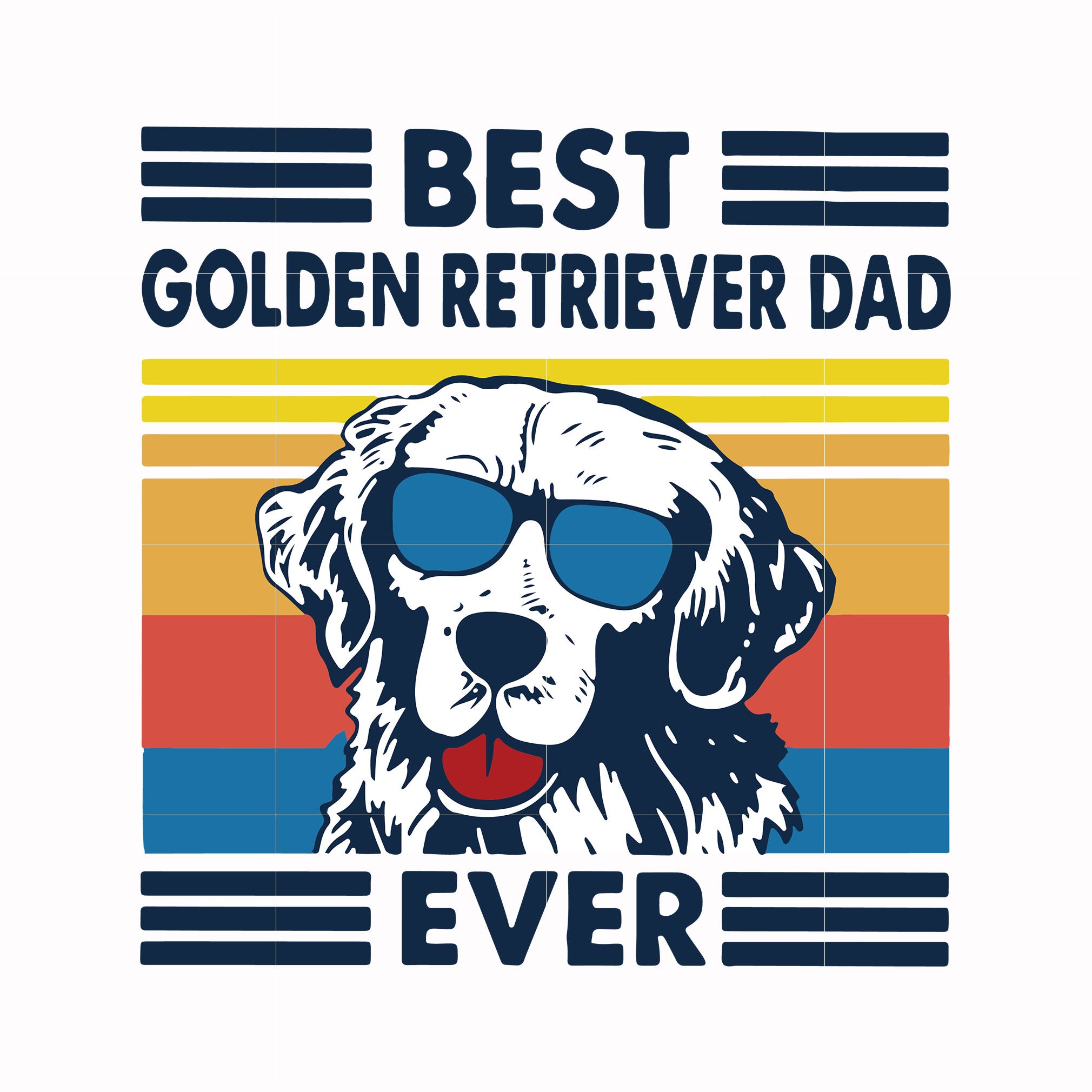 Best golden retriever dad ever svg, png, dxf, eps, digital file FTD30