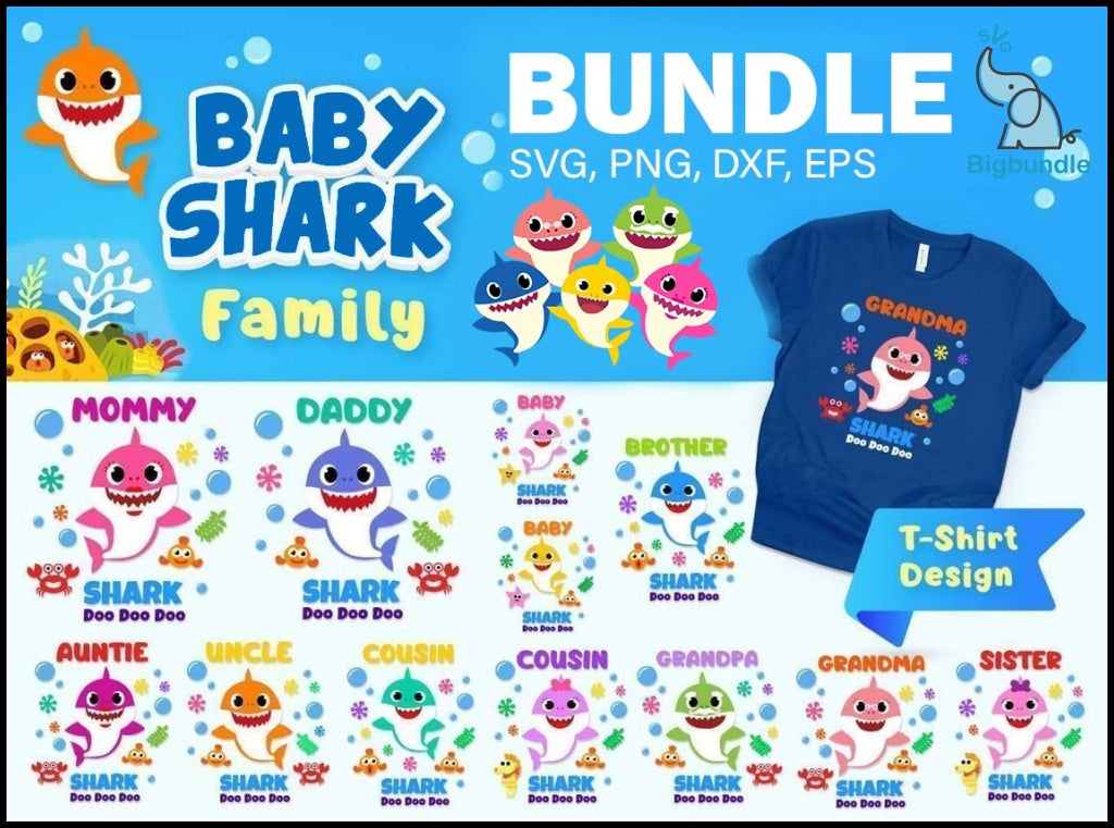 2000+ Baby Shark SVG Mega Bundle, baby shark bundle svg, Bundle svg, eps, png, dxf