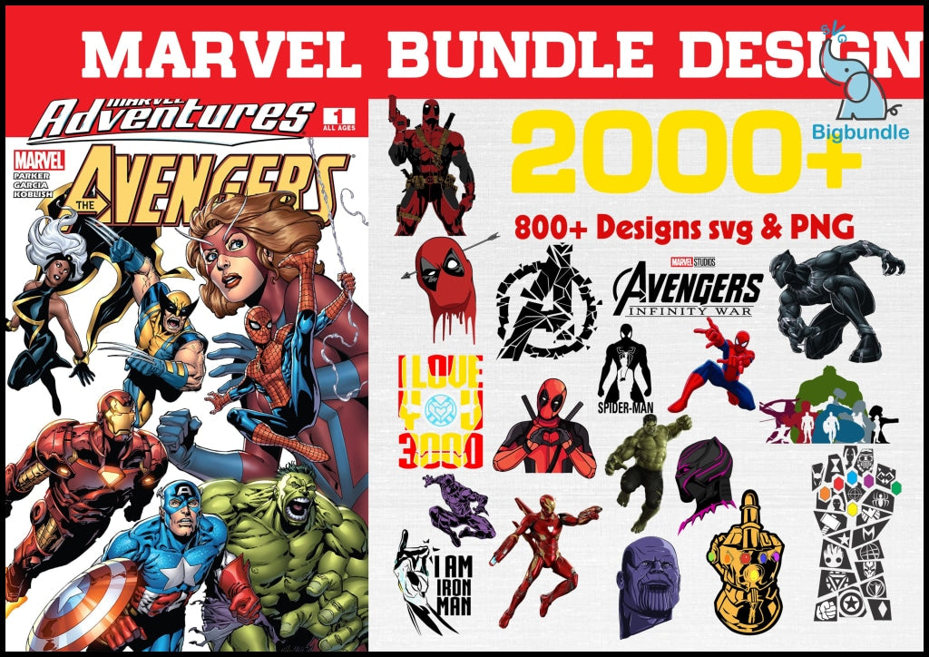 2000+ Marvel Svg Mega Bundle Svg