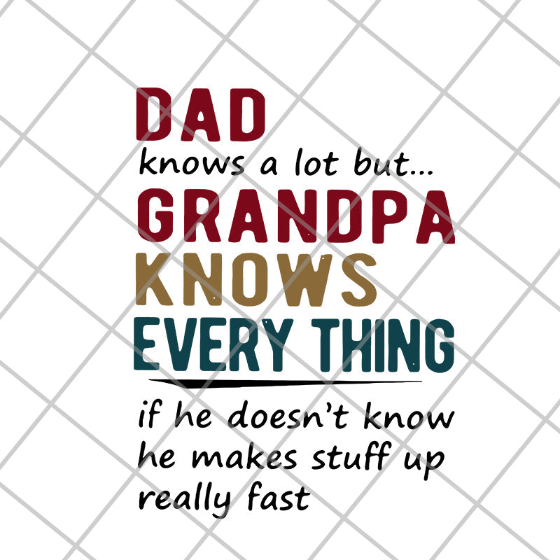 Dad knows a lot but grandpa knows every thing svg, png, dxf, eps digital file FTD05062104