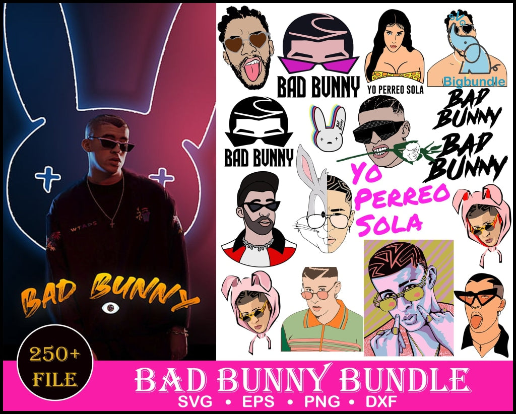 250+ Bad Bunny SVG, Bundle bad bunny svg, eps, png, dxf