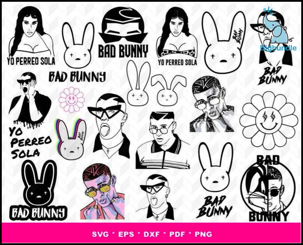 250+ Bad Bunny Svg Bundle Bad Bunny Svg Eps Png Dxf Svg