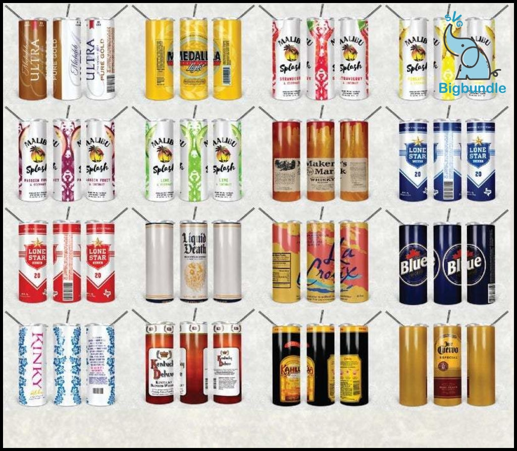 300+ Drinks Designs Bundle PNG High Quality,Designs 20oz Skinny Straight & Tapered Bundle, Bundle Design Template for Sublimation