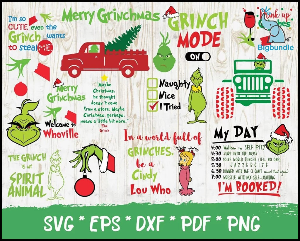 370+ Grinch Bundle SVG, Grinch SVG, Grinch Cutting Image, Christmas Grinch svg
