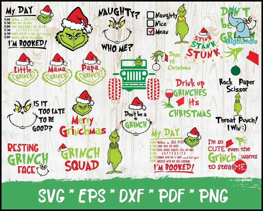 370+ Grinch Bundle SVG, Grinch SVG, Grinch Cutting Image, Christmas Grinch svg