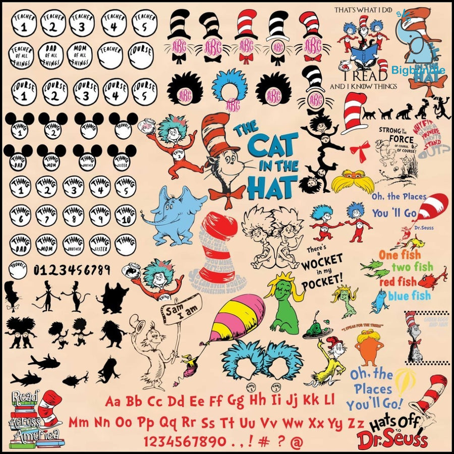 3750+ Dr Seuss Svg Bundle, Cat In The Hat SVG, Dr Seuss Hat SVG,Green