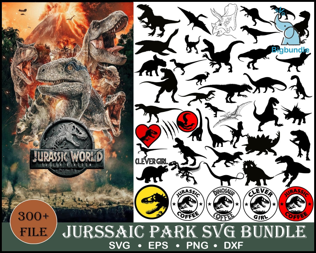 400+ Jurassic park bundle svg, eps, png, dxf 3.0
