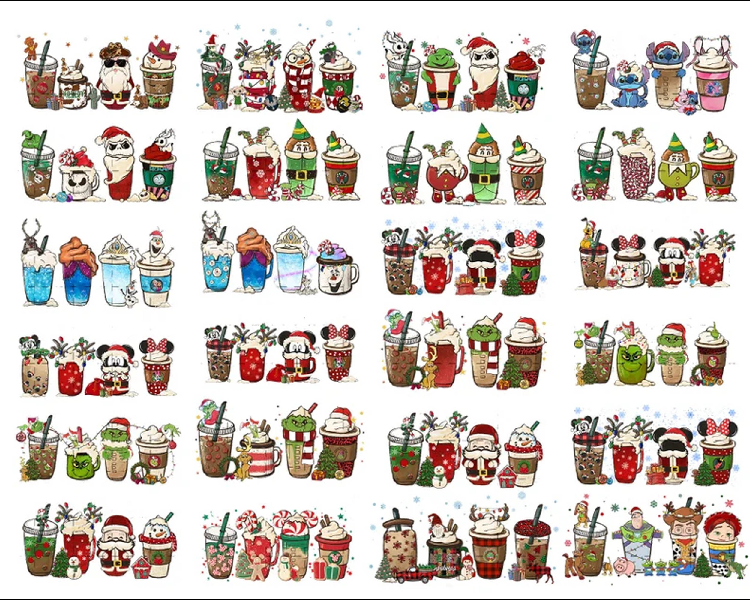 Version 2 - 40+ Christmas coffee PNG bundle, Christmas cafe digital bundle, PNG formats, Digital download