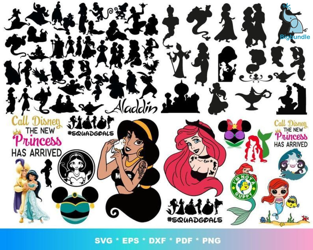 5800+ Disney Princess SVG, Disney princess bundle svg, Disney frozen 2 svg, mermaid svg, moana svg, ariel svg, cinderella svg, digital dowload