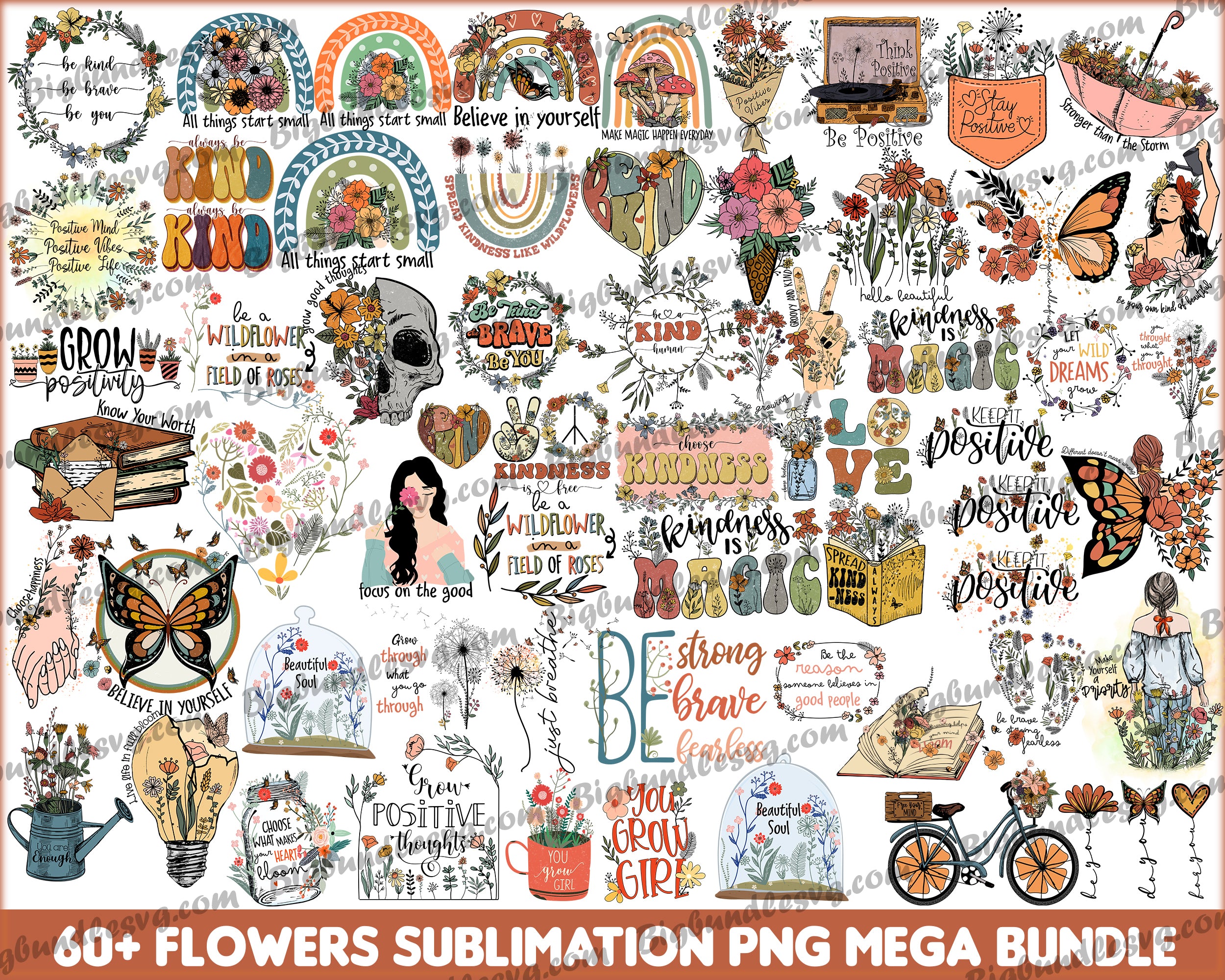 flowers sublimation bundle - Digital Dowload