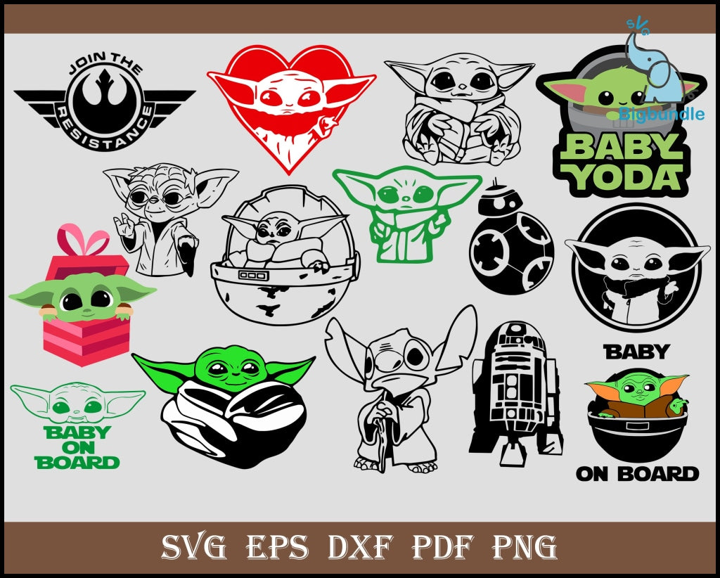 80+ Baby Yoda Bundle 2.0 Digital Dowload Svg